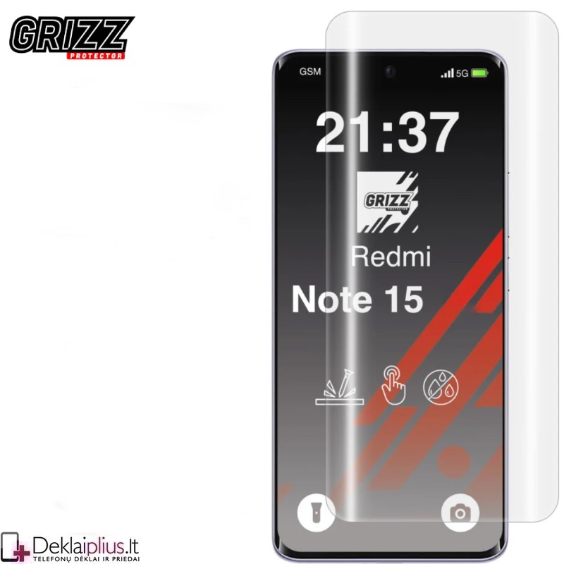 Telefono ekrano apsauga per visą ekraną - Hydrogel (Xiaomi Redmi Note 15 4G/5G) Telefono ekrano apsauga per visą ekraną - Hydrogel (Xiaomi Redmi Note 15 4G/5G)
